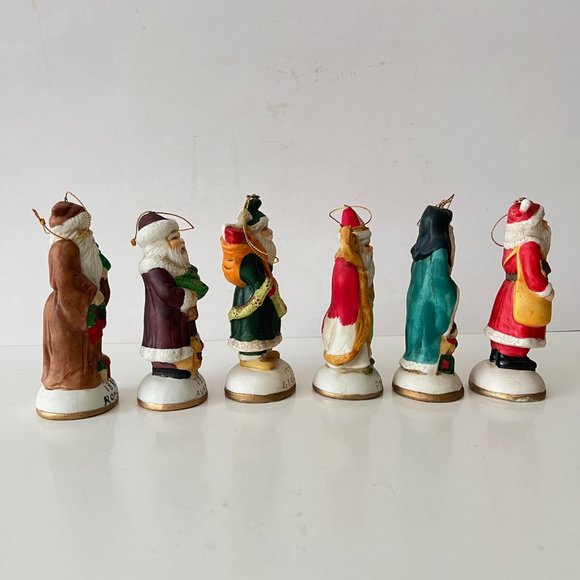 RARE Vintage Limited Edition 6-Pc Santa Claus Porcelain Ornament Set Collectable - Picture 9 of 16
